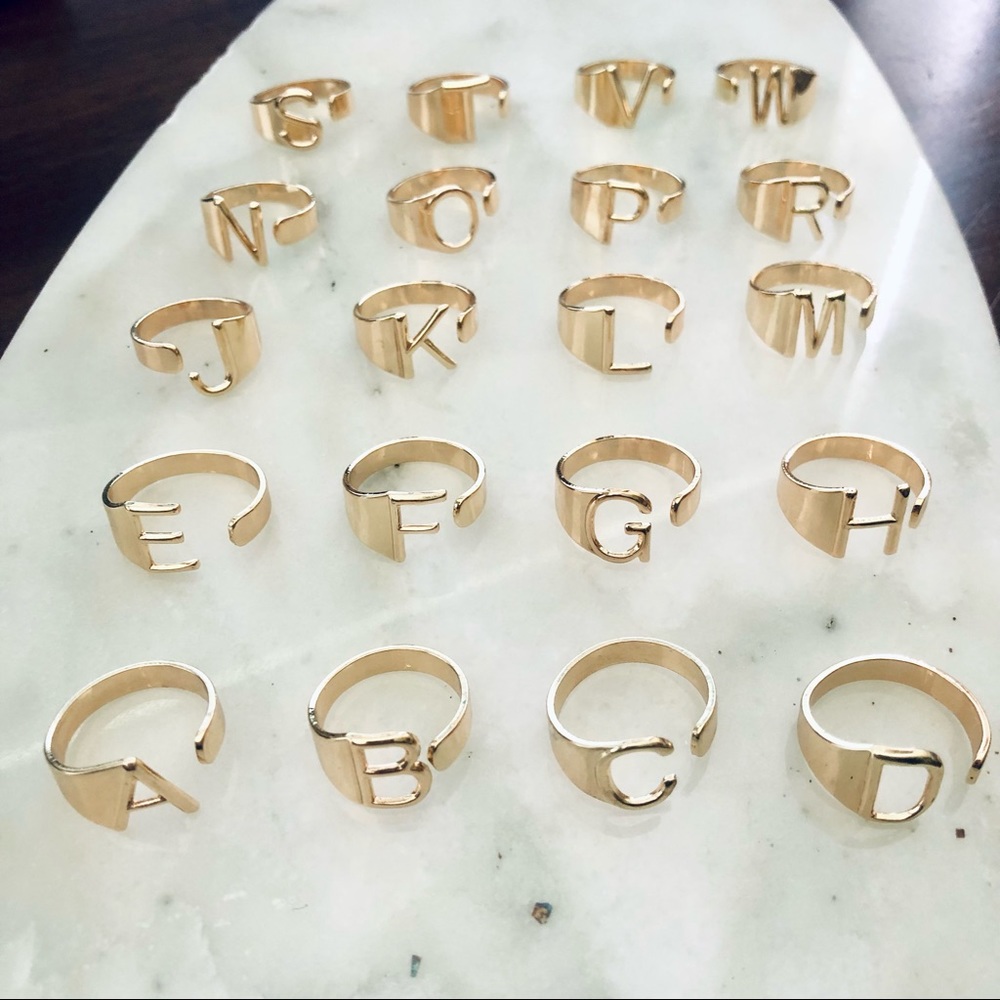 Gold Letter Bold Ring - Picture 2 of 4